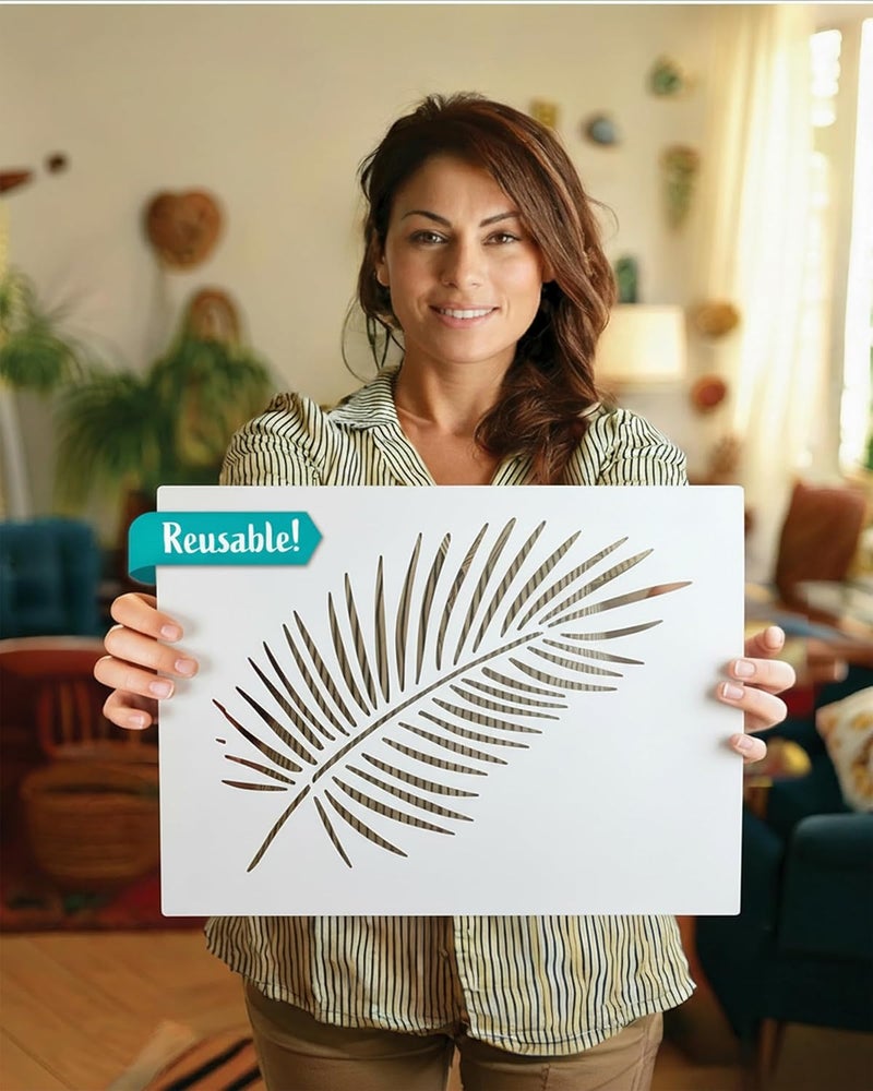 STENCILIT ® Palm Leaf Single Wall Stencil - 2 -Pack Mixed Sizes, Modern Wall Stencil for Painting Large Pattern, Palm Frond Stencil, Huge Stencil Leaves - Image 5
